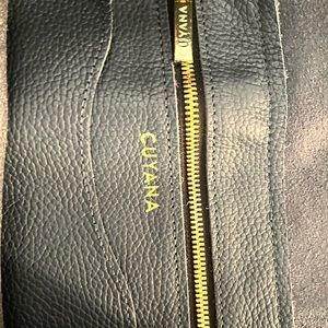 Cuyana Blue Leather Tote Bag